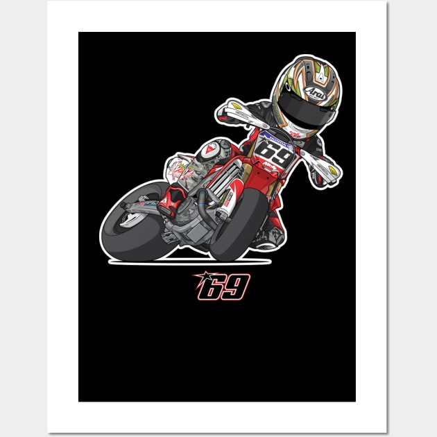 Nicky Hayden Supermoto Cartoon Wall Art by lavonneroberson